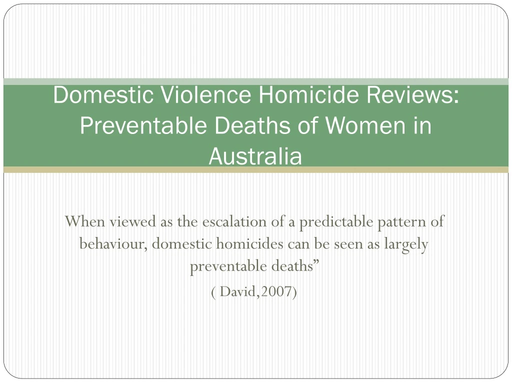 domestic violence homicide reviews preventable deaths of women in australia