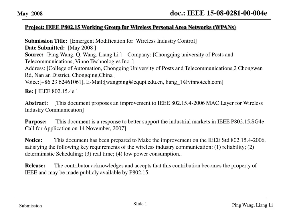 project ieee p802 15 working group for wireless