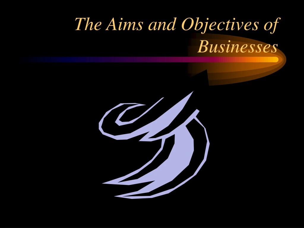 the aims and objectives of businesses