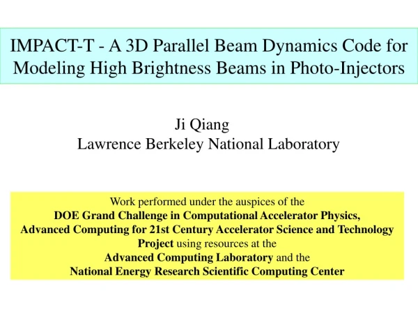 IMPACT-T - A 3D Parallel Beam Dynamics Code for Modeling High Brightness Beams in Photo-Injectors