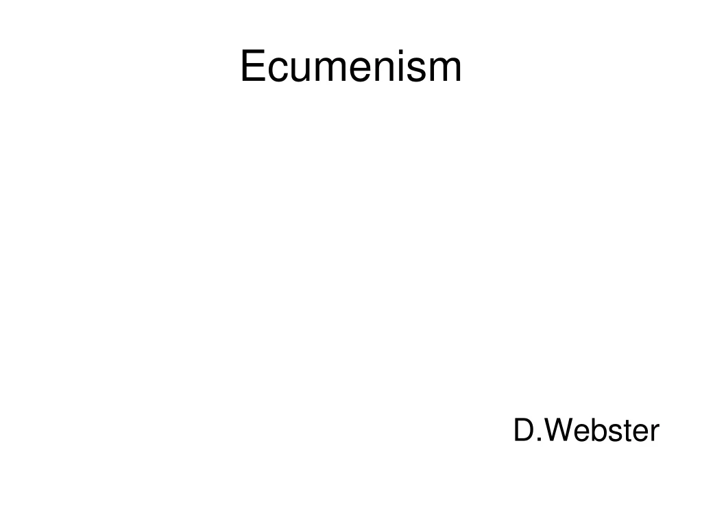 ecumenism