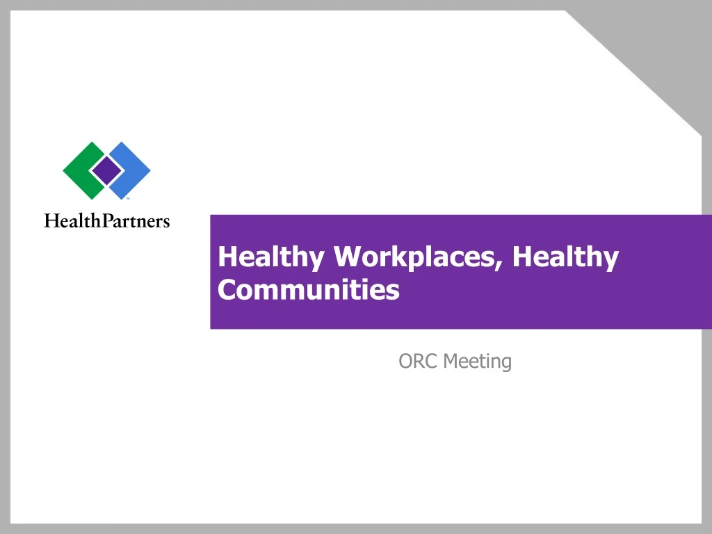 healthy workplaces healthy communities