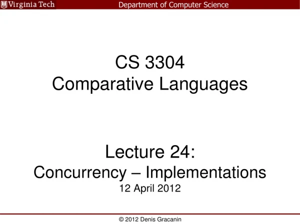 CS 3304 Comparative Languages