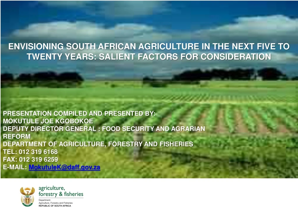 envisioning south african agriculture in the next