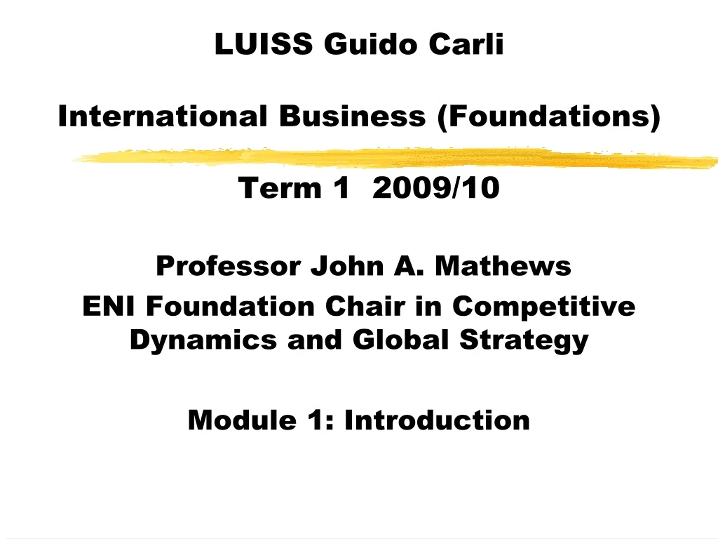 luiss guido carli international business foundations term 1 2009 10