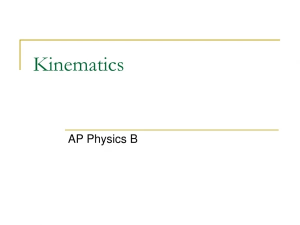 Kinematics