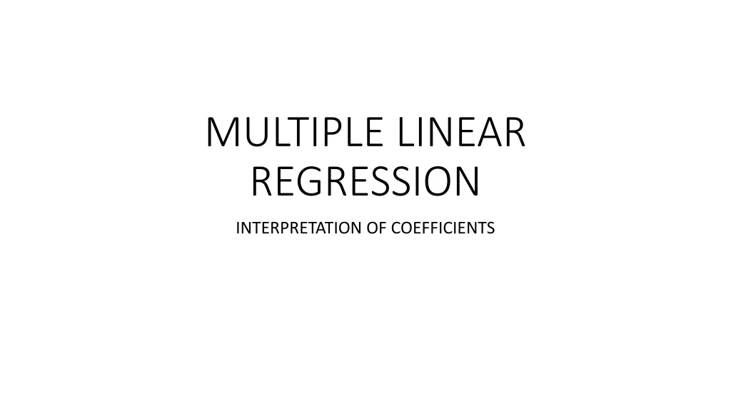 multiple linear regression