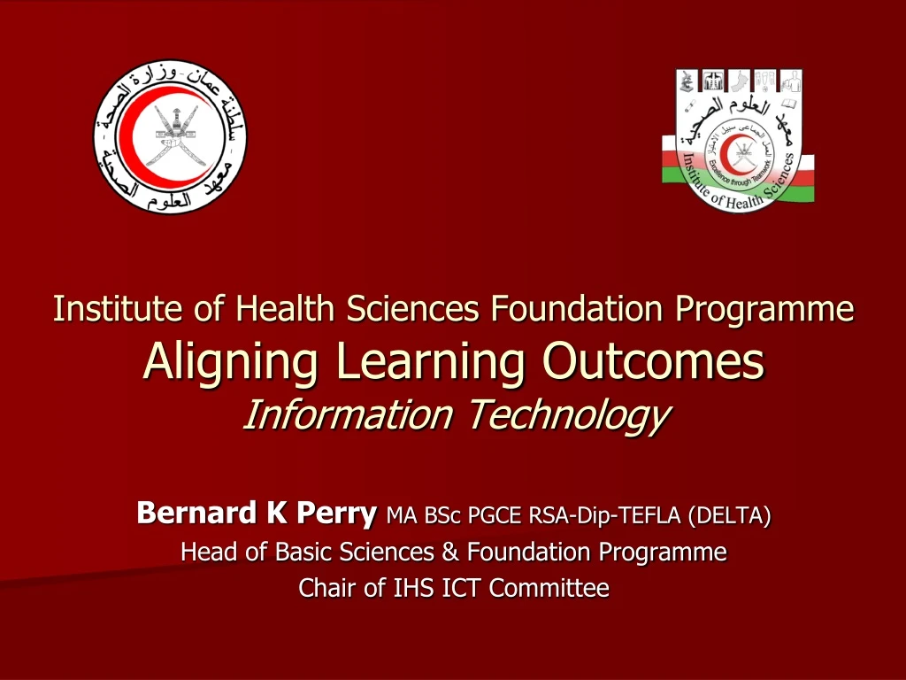 institute of health sciences foundation programme aligning learning outcomes information technology