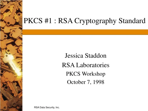 PKCS #1 : RSA Cryptography Standard