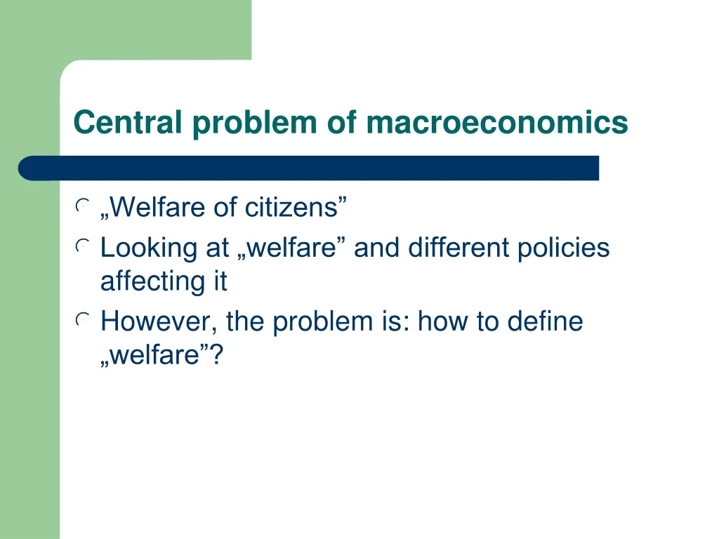 central problem of macroeconomics