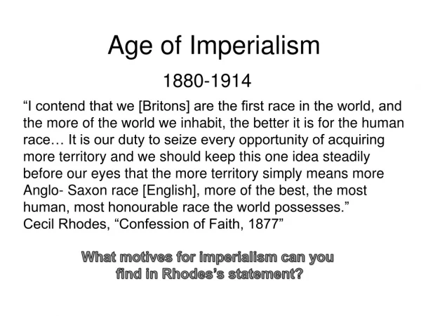 Age of Imperialism