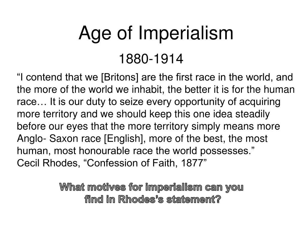 age of imperialism