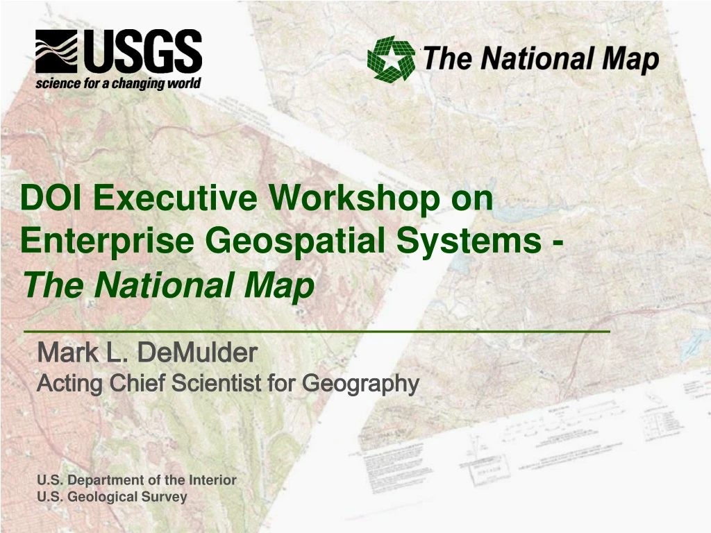 doi executive workshop on enterprise geospatial