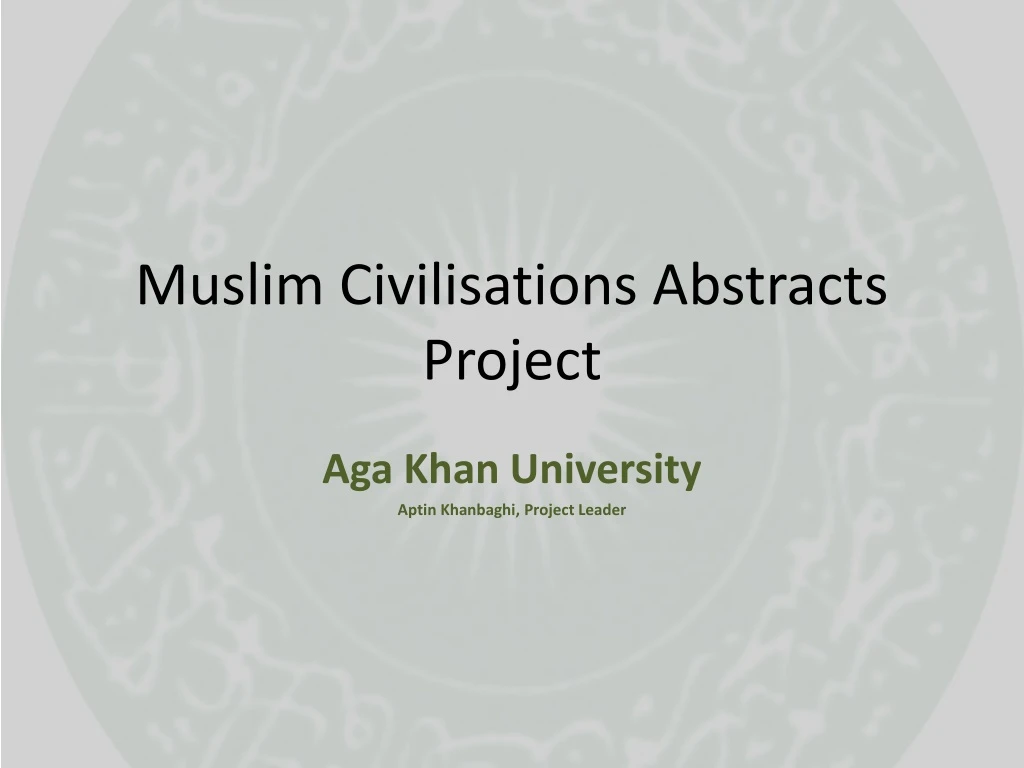 muslim civilisations abstracts project