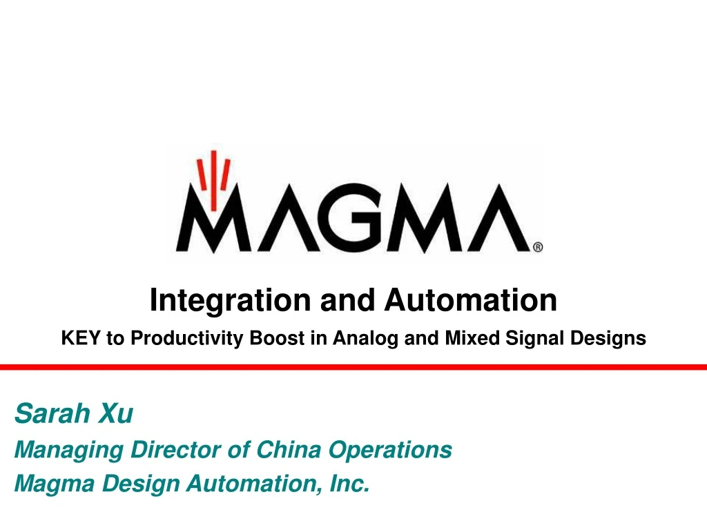 integration and automation key to productivity boost in analog and mixed signal designs