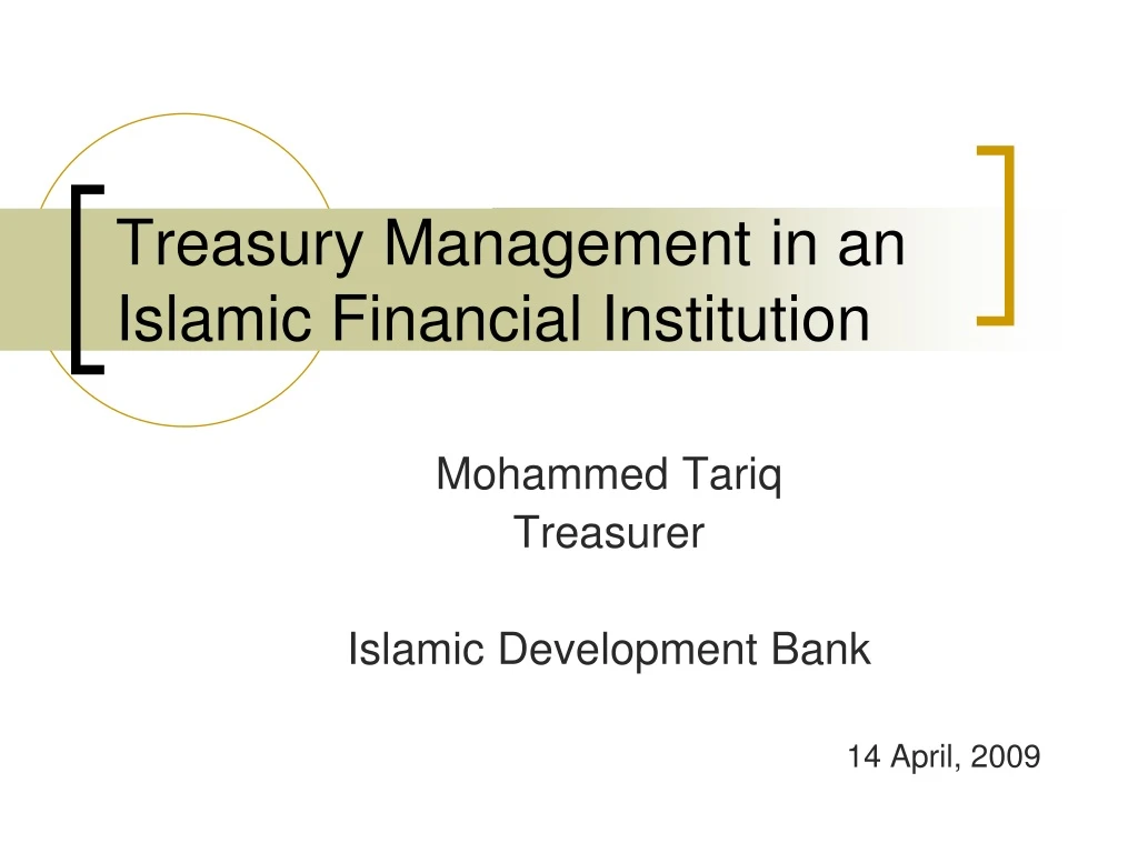 treasury management in an islamic financial institution