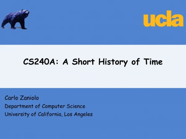 CS240A: A Short History of Time