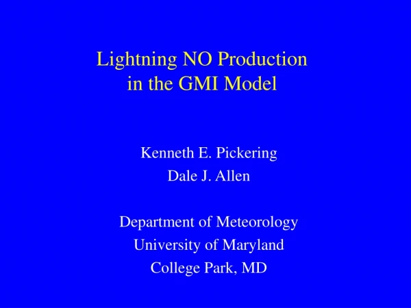 lightning no production in the gmi model