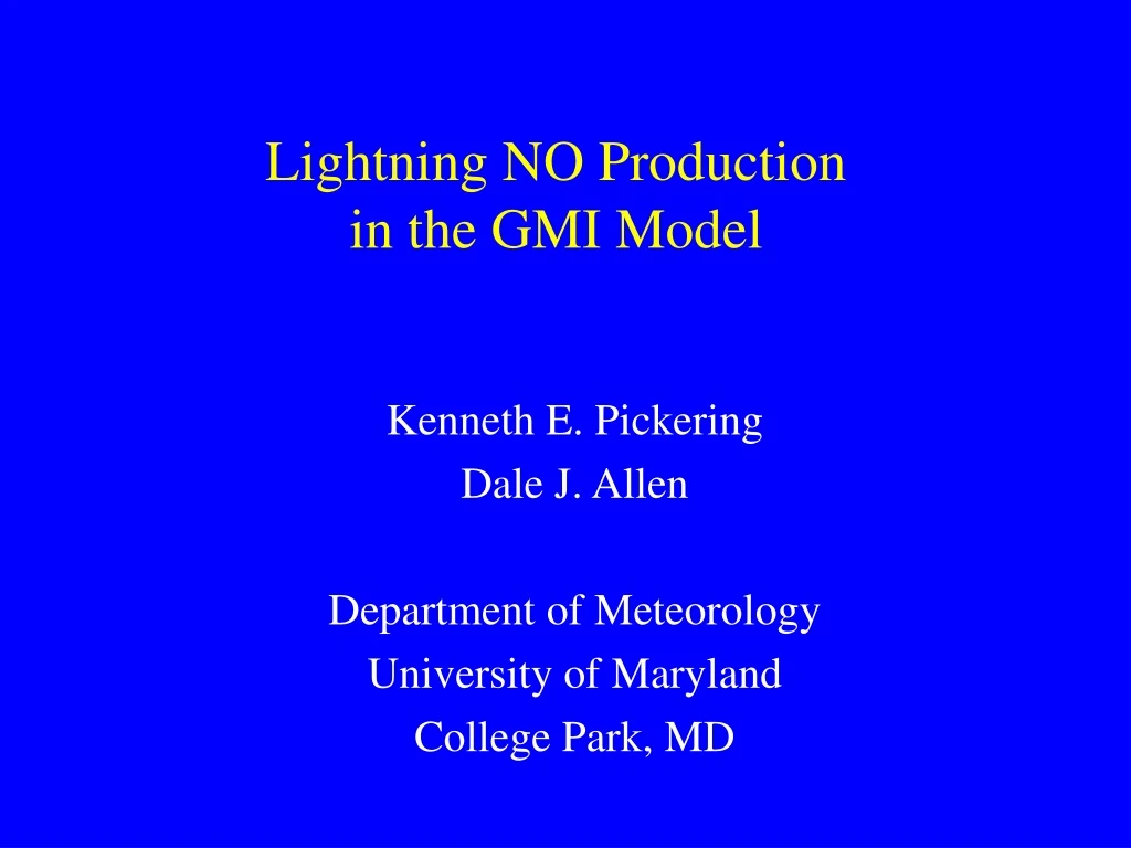 lightning no production in the gmi model