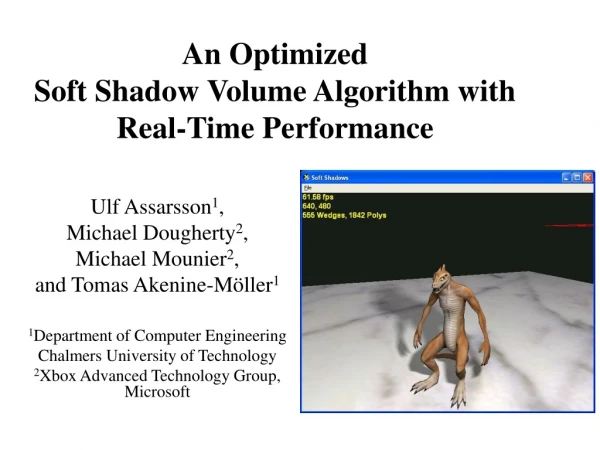 An Optimized  Soft Shadow Volume Algorithm with Real-Time Performance