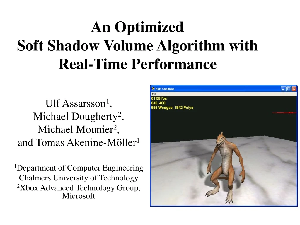 an optimized soft shadow volume algorithm with real time performance