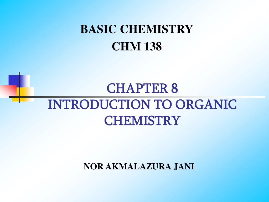 chapter 8 introduction to organic chemistry