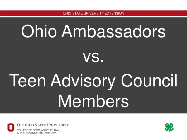 Ohio Ambassadors  vs.  Teen Advisory Council Members