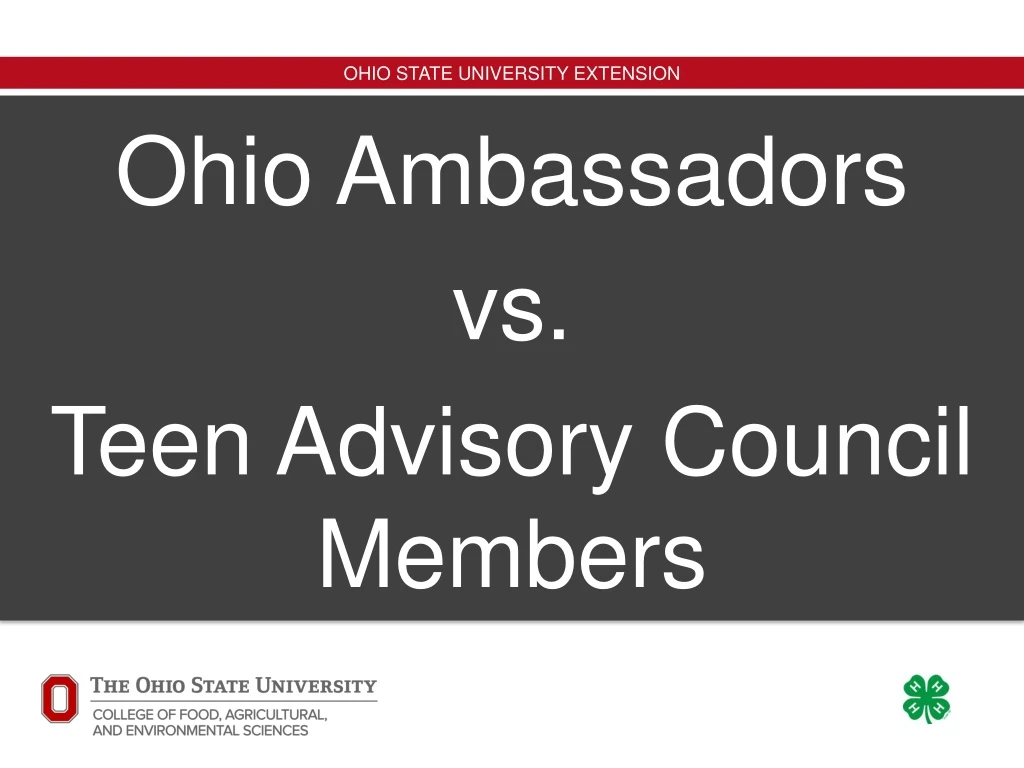 ohio ambassadors vs teen advisory council members