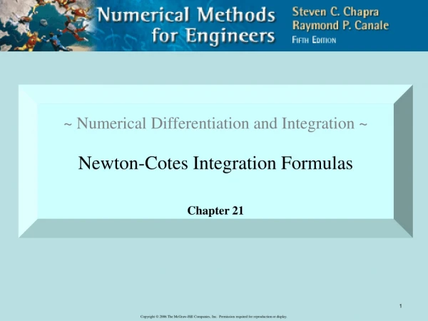 ~ Numerical Differentiation and Integration ~ Newton-Cotes Integration Formulas Chapter 21