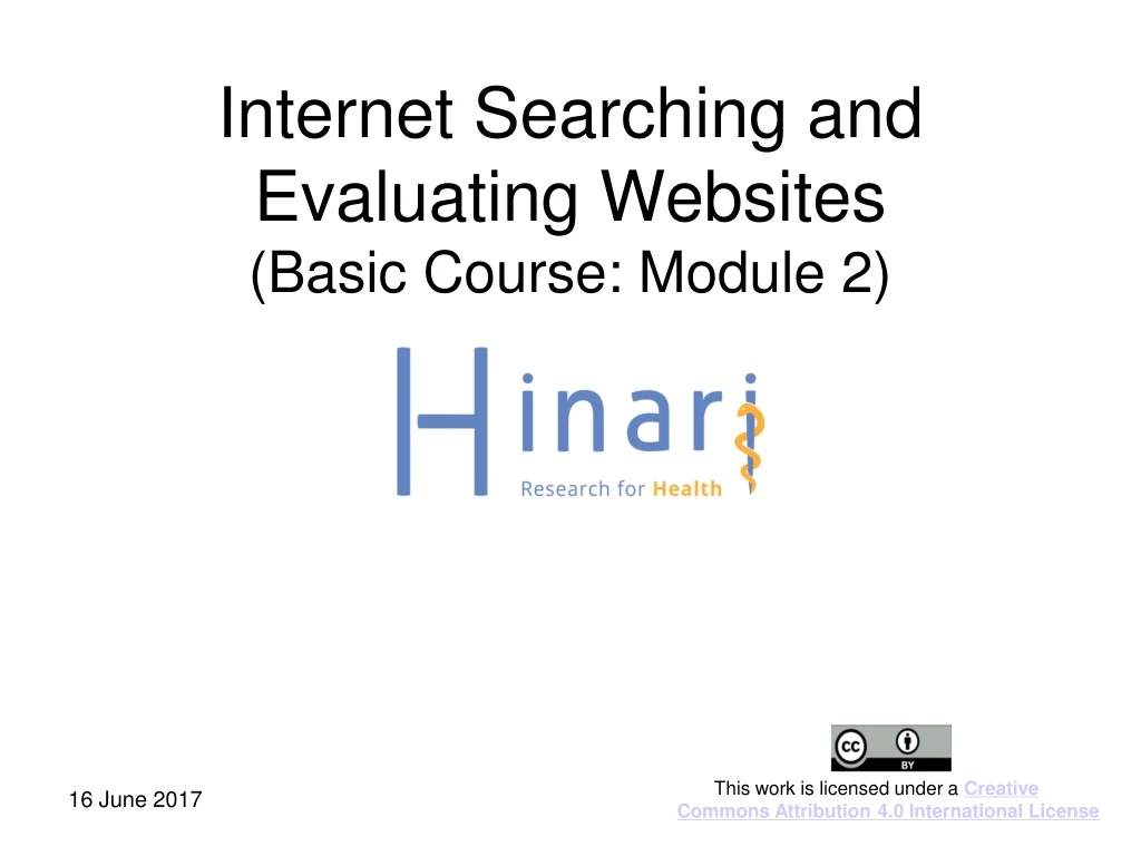 internet searching and evaluating websites basic course module 2