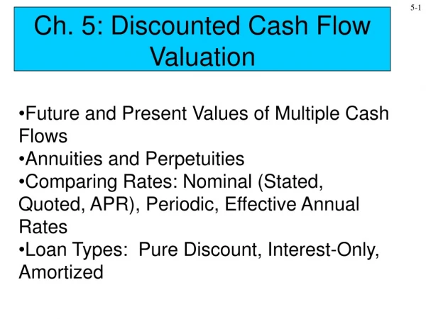 Ch. 5: Discounted Cash Flow Valuation