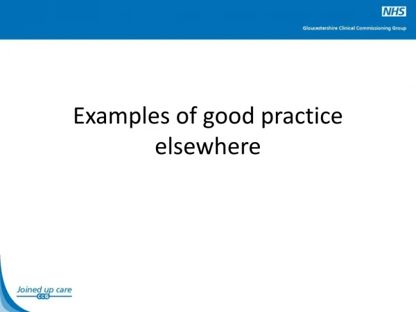 Examples of good practice elsewhere