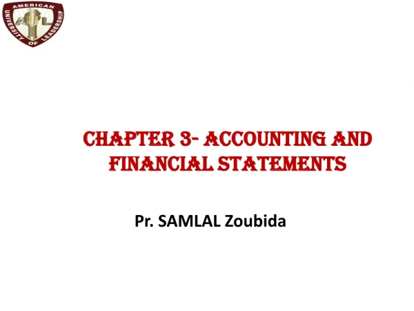 Chapter 3- Accounting  and Financial Statements