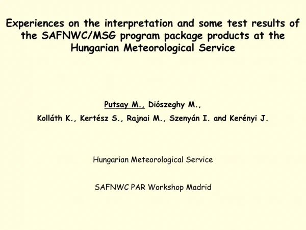 Hungarian Meteorological Service  –