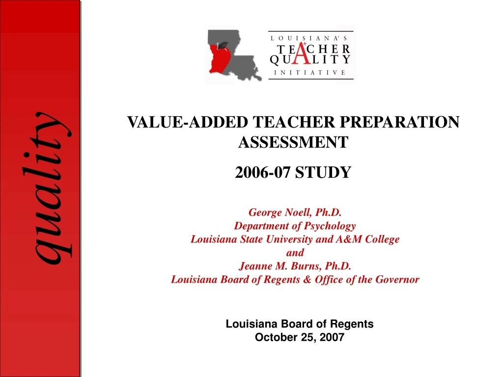 value added teacher preparation assessment 2006