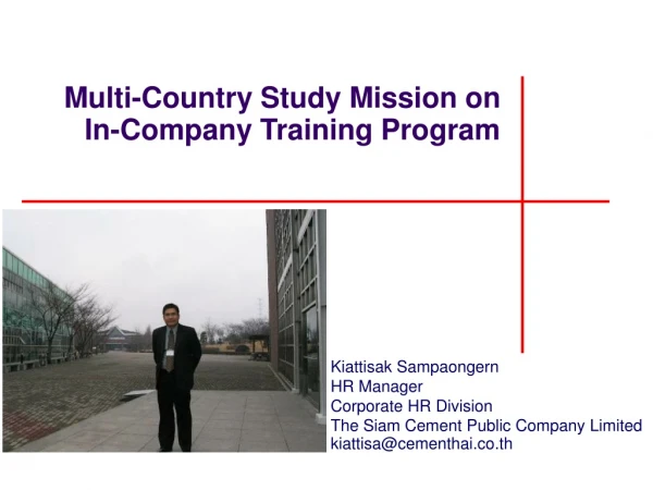 Multi-Country Study Mission on In-Company Training Program