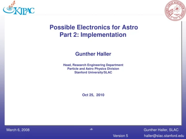 Possible Electronics for Astro Part 2: Implementation