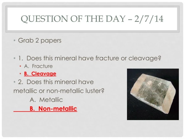 Question of the Day – 2/7/14