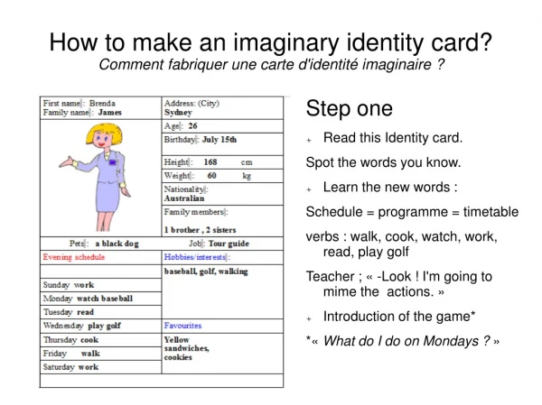 How to make an imaginary identity card? Comment fabriquer une carte d'identité imaginaire ?