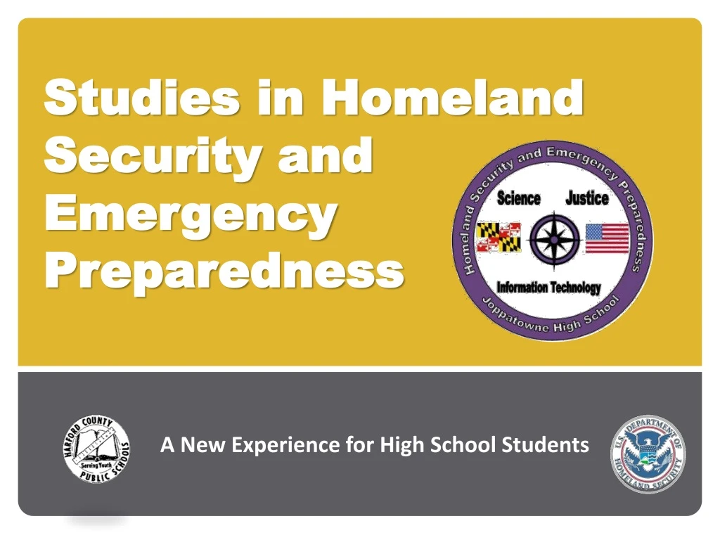 studies in homeland security and emergency preparedness