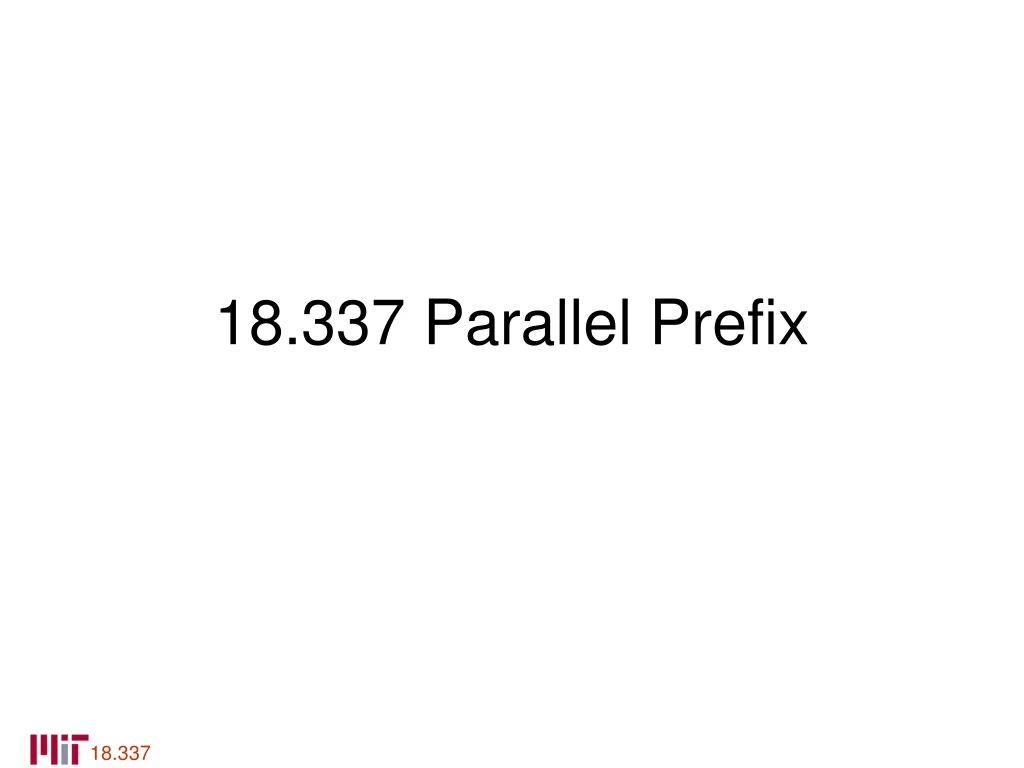 18 337 parallel prefix