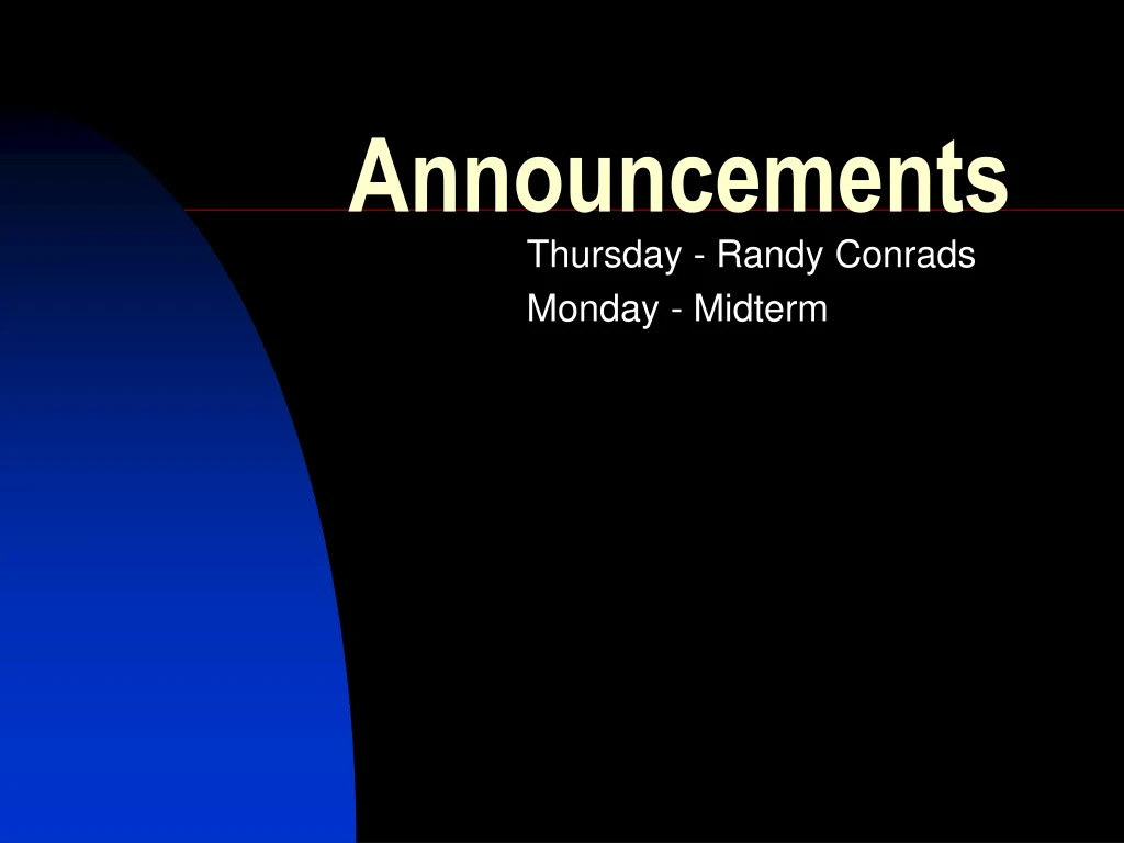 announcements