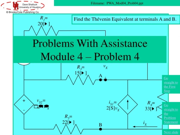 Problems With Assistance Module 4 – Problem 4