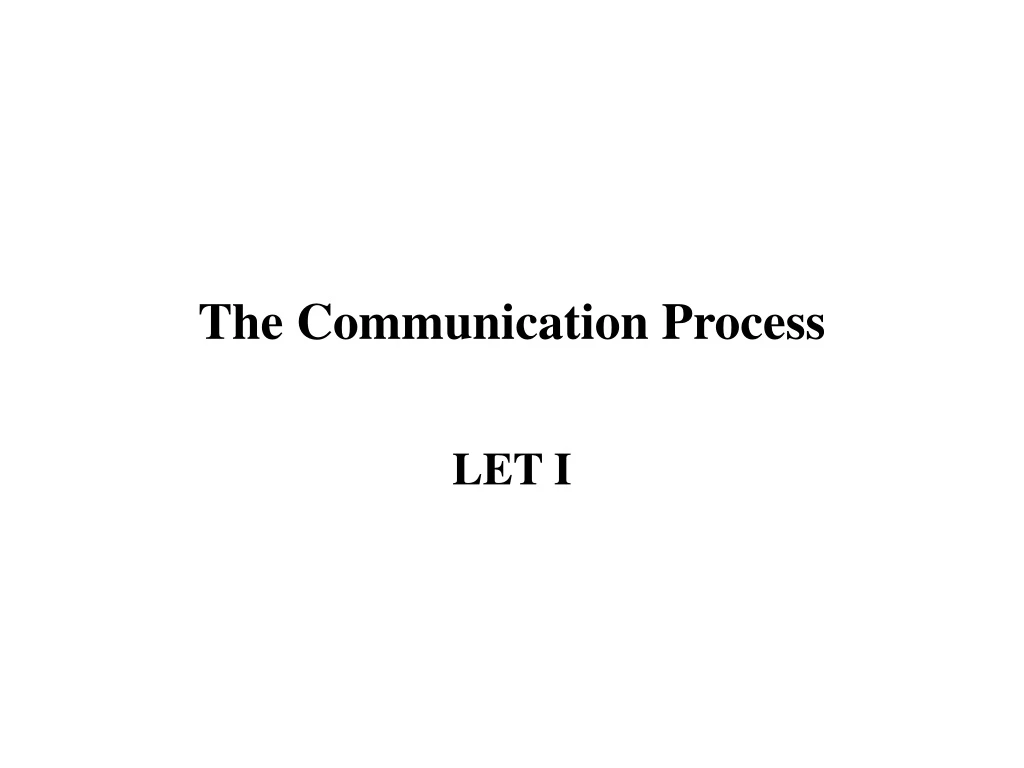 the communication process