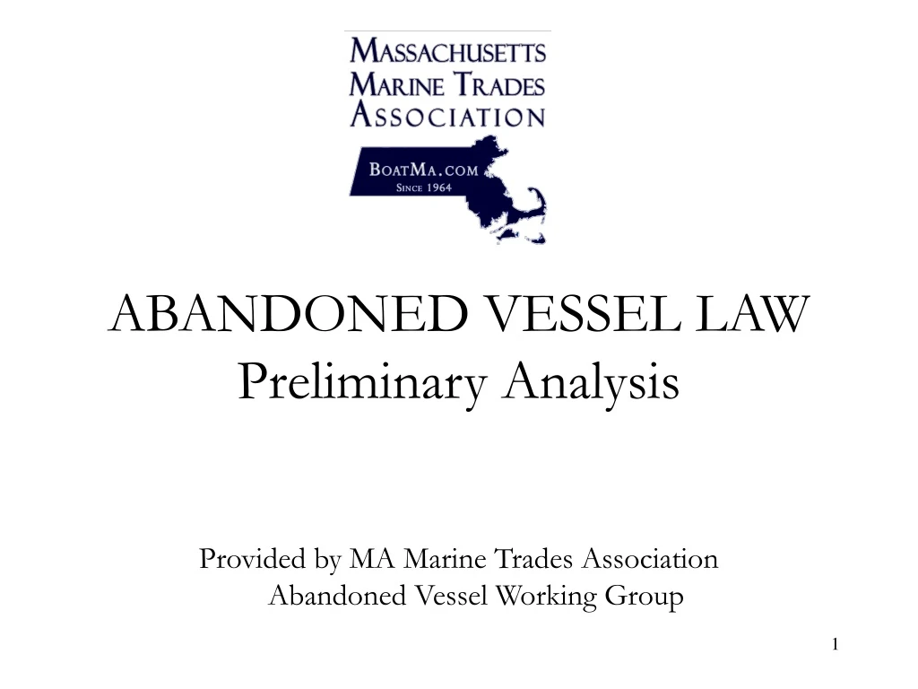 abandoned vessel law preliminary analysis