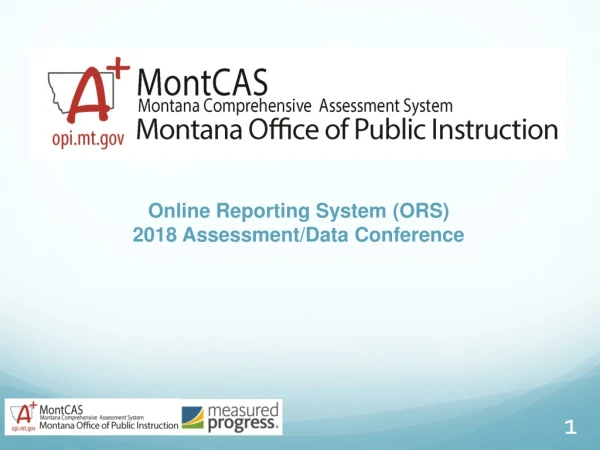 Online Reporting System (ORS) 2018 Assessment/Data Conference