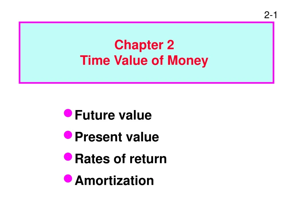 chapter 2 time value of money