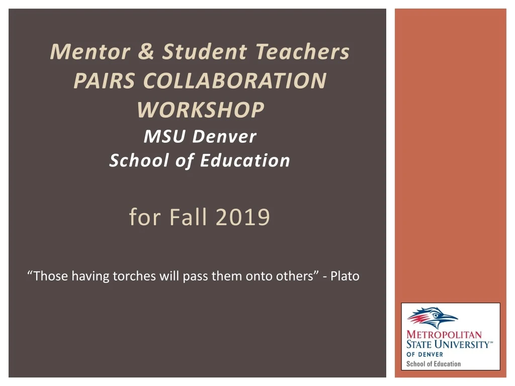 mentor student teachers p airs collaboration workshop msu denver school of education for fall 2019