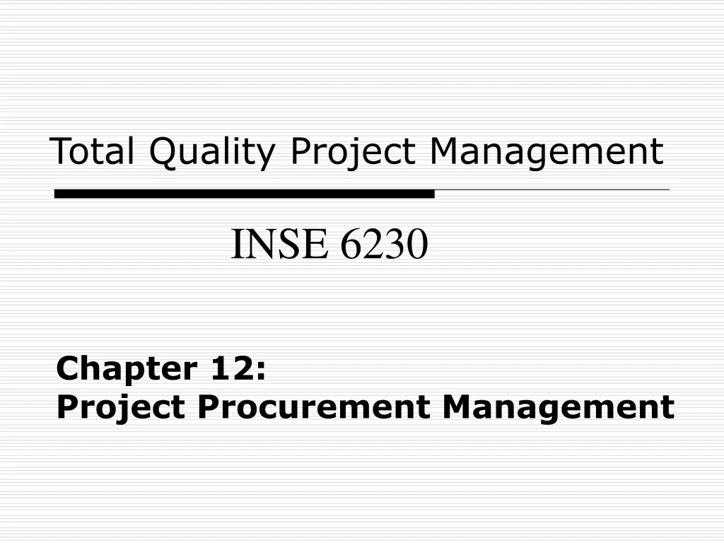 chapter 12 project procurement management