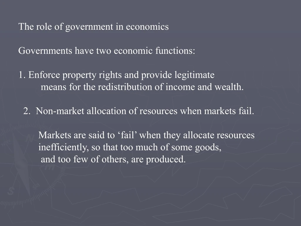 the role of government in economics governments